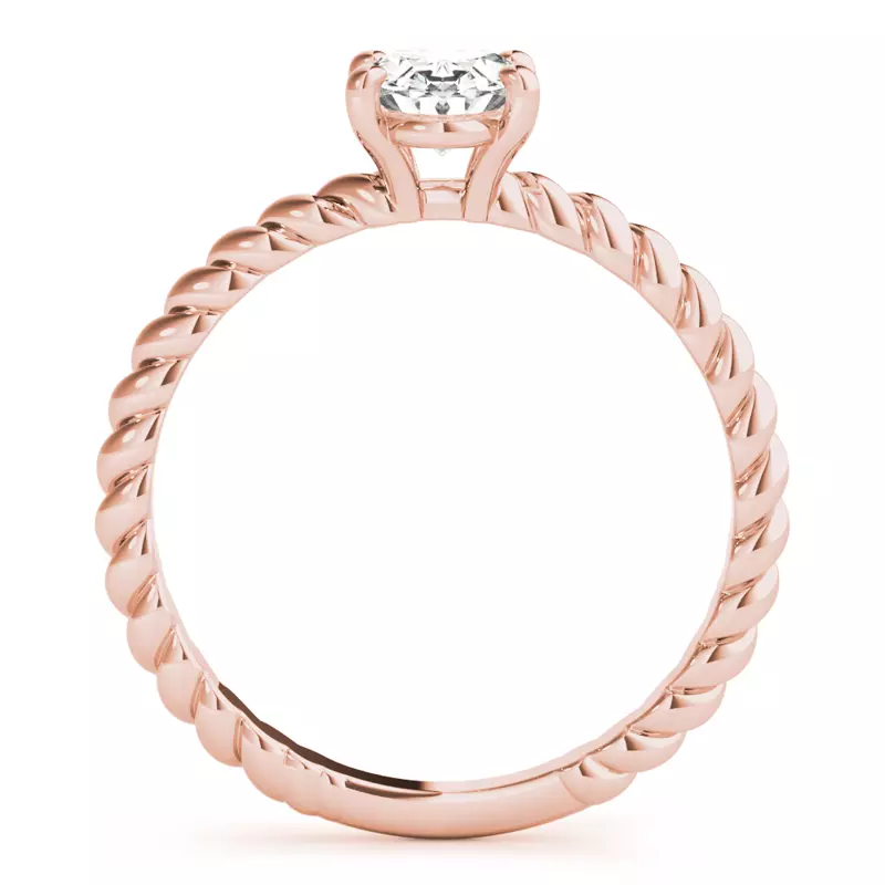 14K Rose Gold Leah 4 Prong Twist Engagement Ring