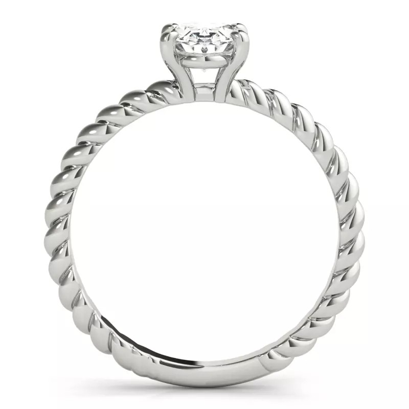 14K White Gold Leah 4 Prong Twist Engagement Ring