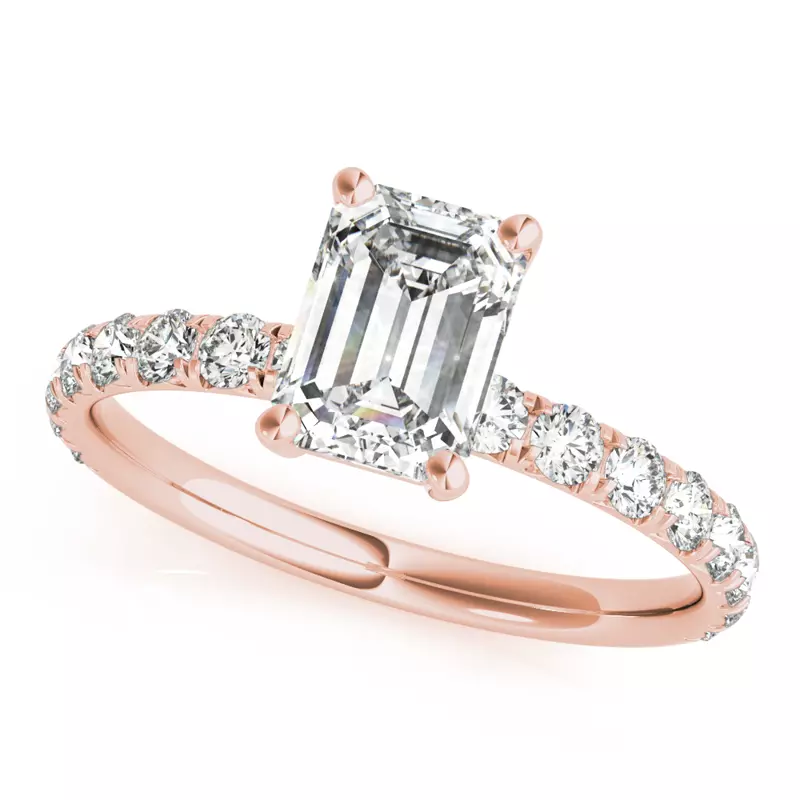 14K Rose Gold Aileen French Pavé Engagement Ring