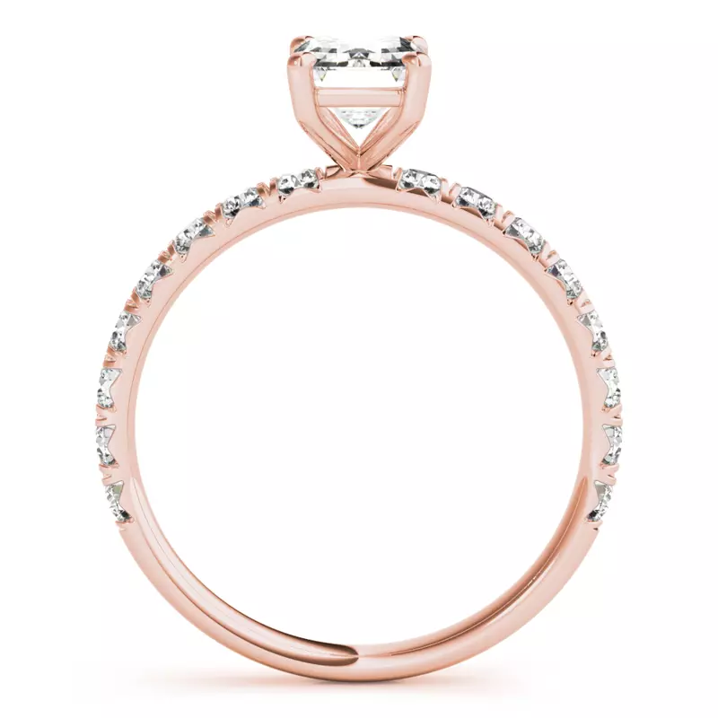 14K Rose Gold Aileen French Pavé Engagement Ring
