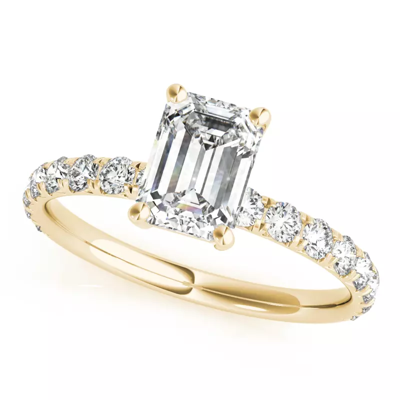 14K Yellow Gold Aileen French Pavé Engagement Ring