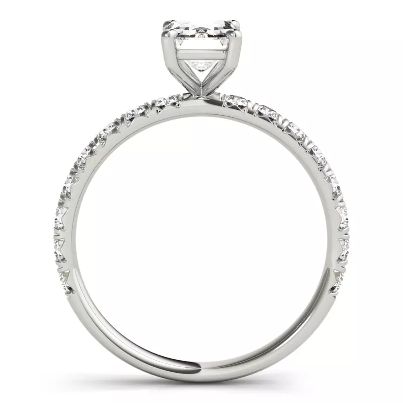 18K White Gold Aileen French Pavé Engagement Ring