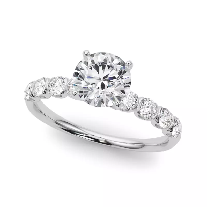 Platinum Chauncy U Prong Diamond Engagement Ring