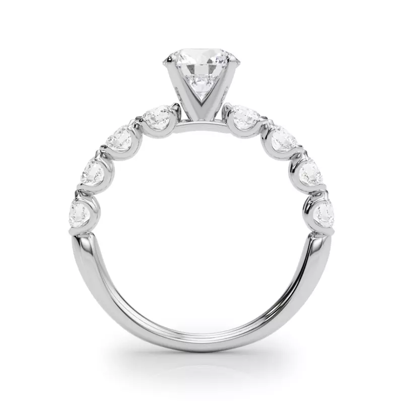 14K White Gold Kandice U Prong Diamond Engagement Ring