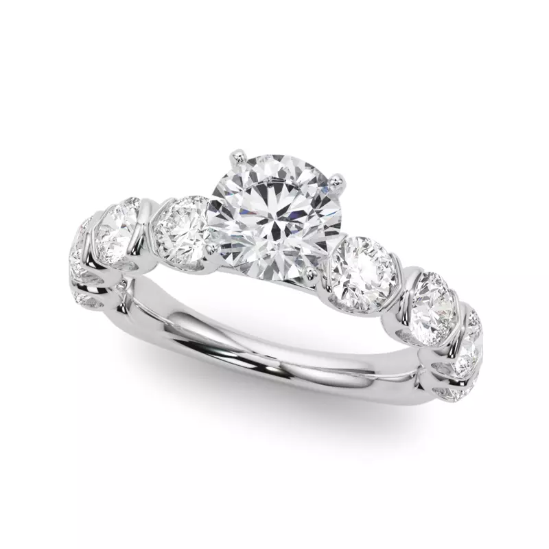 14K White Gold Kendra U Prong Diamond Engagement Ring