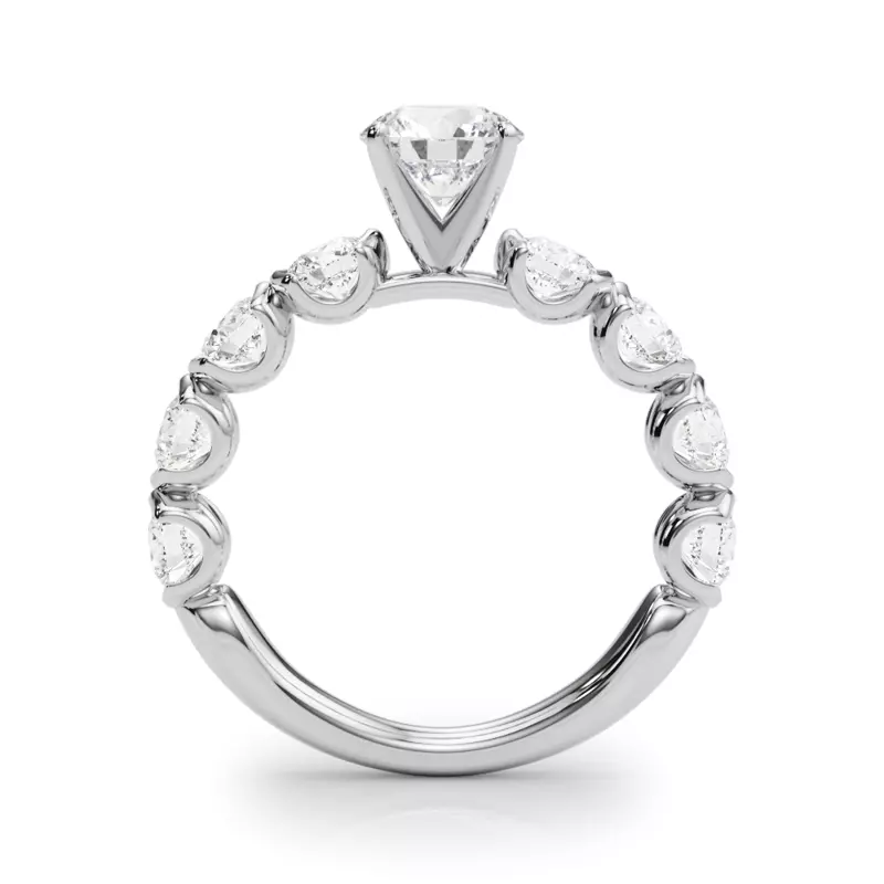 14K White Gold Kendra U Prong Diamond Engagement Ring