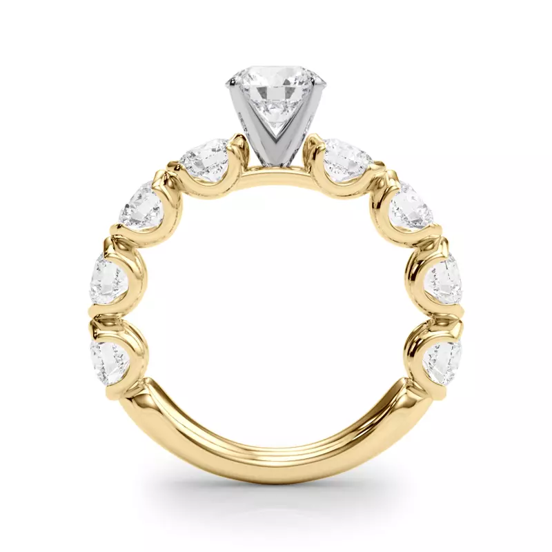 18K Yellow Gold Devika U Prong Diamond Engagement Ring