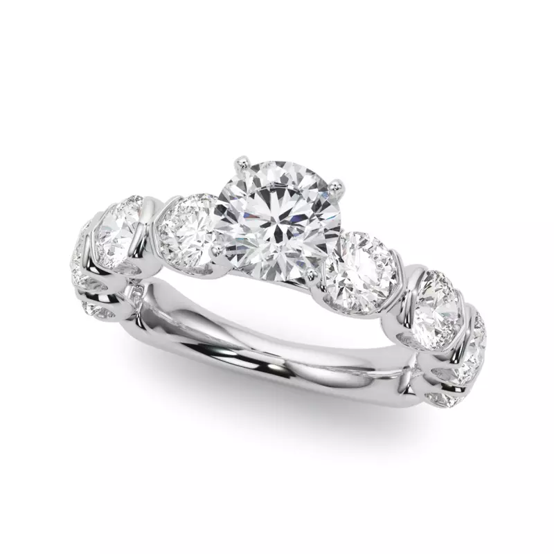 Platinum Devika U Prong Diamond Engagement Ring