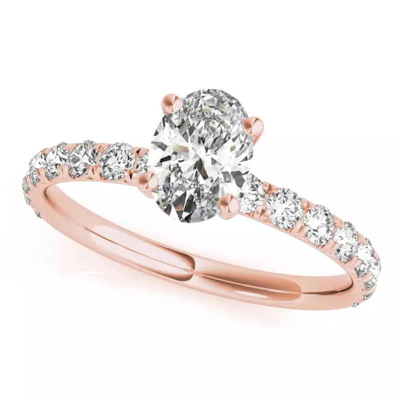 14K Rose Gold Penelope French Pavé Engagement Ring