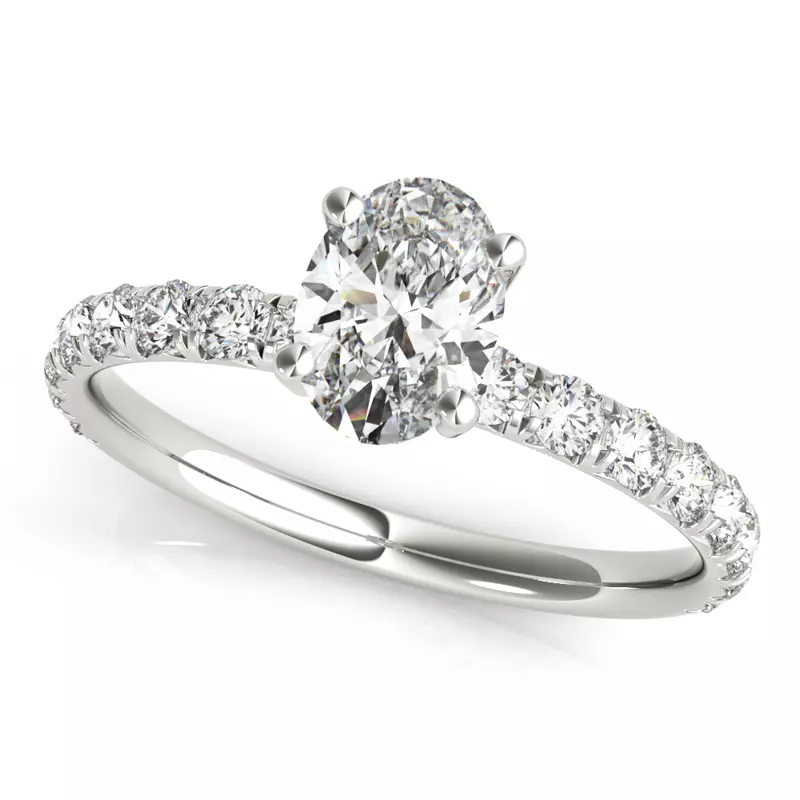 18K White Gold Penelope French Pavé Engagement Ring