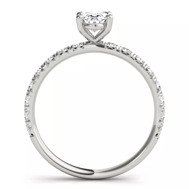 18K White Gold Penelope French Pavé Engagement Ring