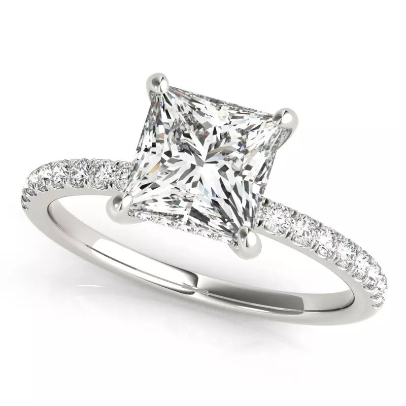 14K White Gold Arya Hidden Halo Engagement Ring