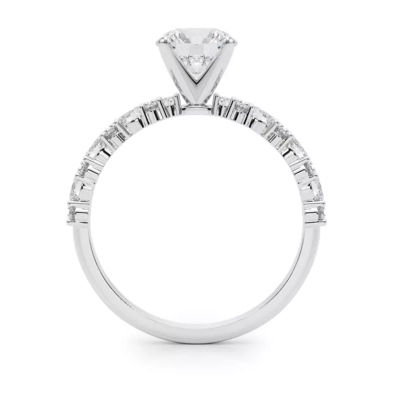 Platinum Dana Round And Pear Shape Diamond Engagement Ring