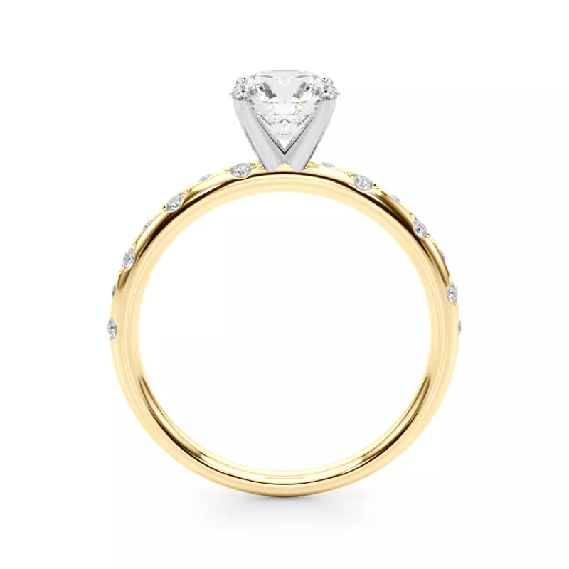 14K Yellow Gold Constantine Scattered Diamond Engagement Ring