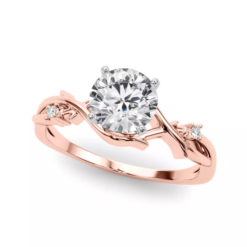 14K Rose Gold Vine Nature Inspired Engagement Ring