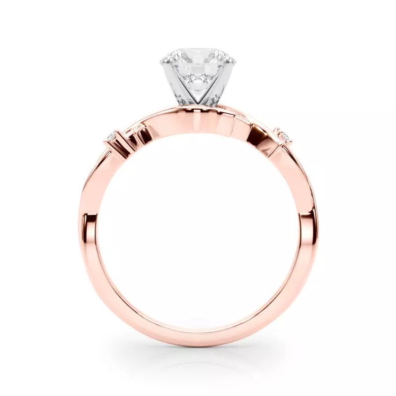 14K Rose Gold Vine Nature Inspired Engagement Ring