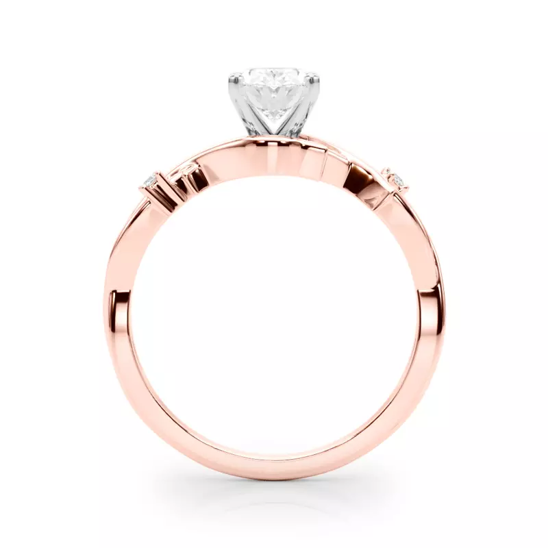 14K Rose Gold Vine Nature Inspired Engagement Ring