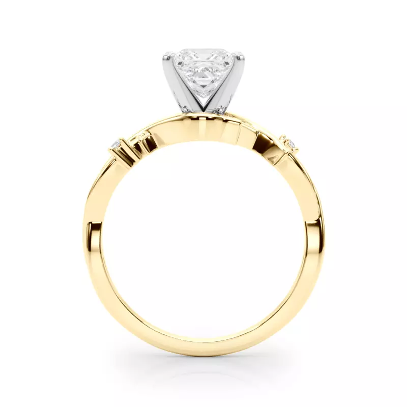 14K Yellow Gold Vine Nature Inspired Engagement Ring