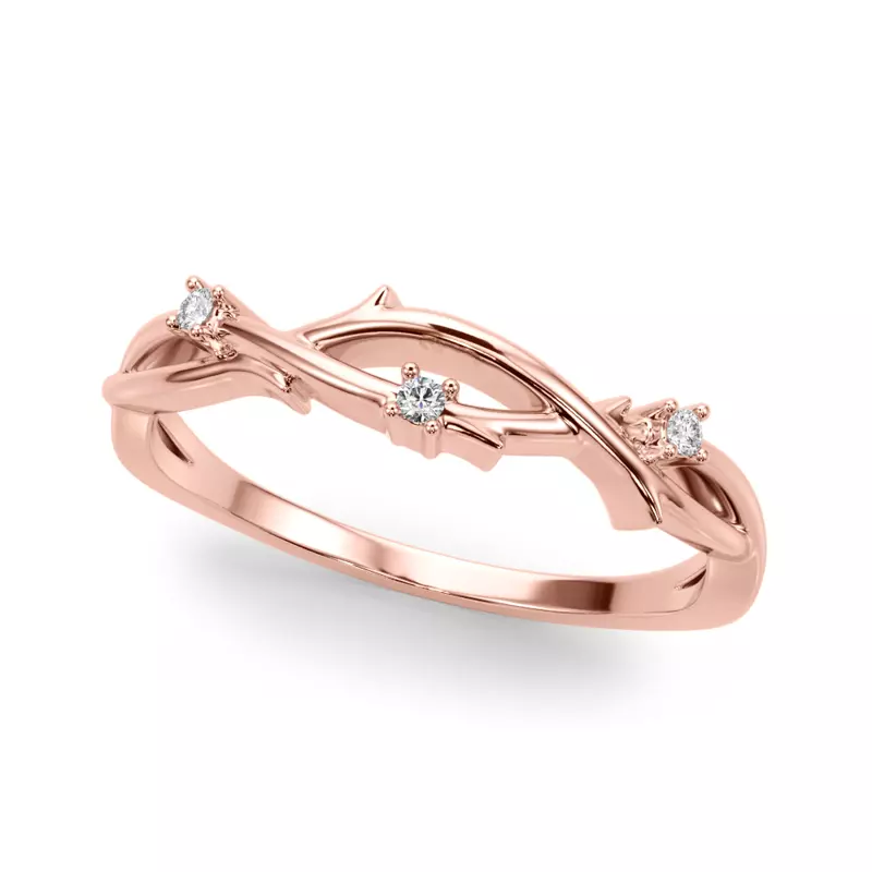 14K Rose Gold Vine Band
