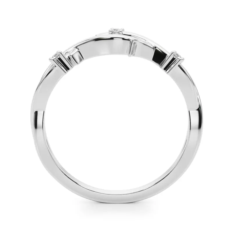 14K White Gold Vine Band
