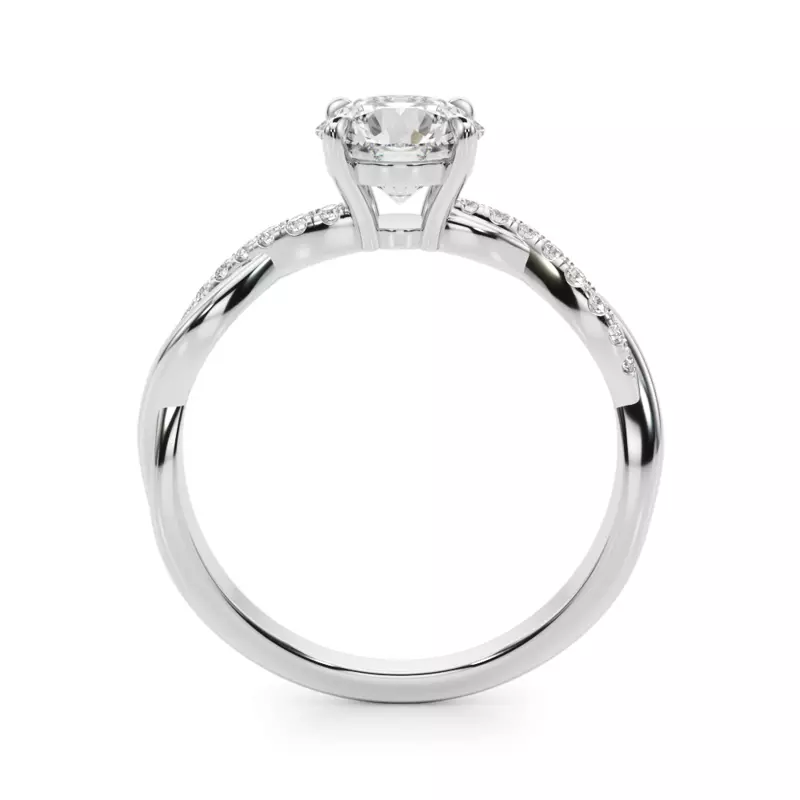 14K White Gold Ailee Braided Pavé Diamond Engagement Ring