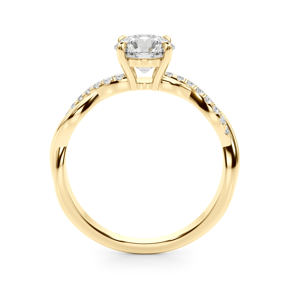 18K Yellow Gold Ailee Braided Pavé Diamond Engagement Ring