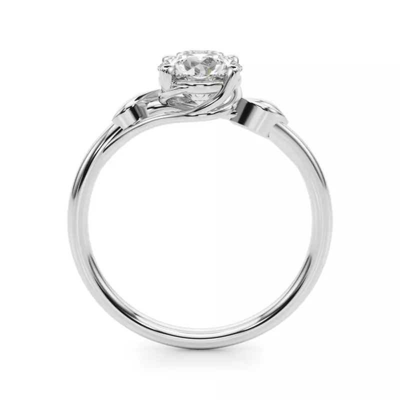 14K White Gold Alex Nature Inspired Solitaire Engagement Ring