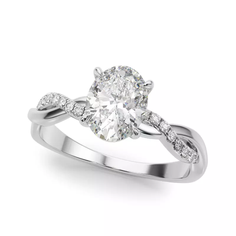 Platinum Agatha Braided Pavé Diamond Engagement Ring