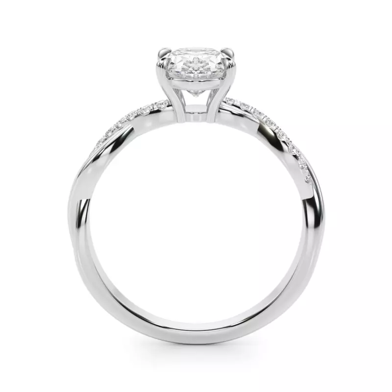 Platinum Agatha Braided Pavé Diamond Engagement Ring