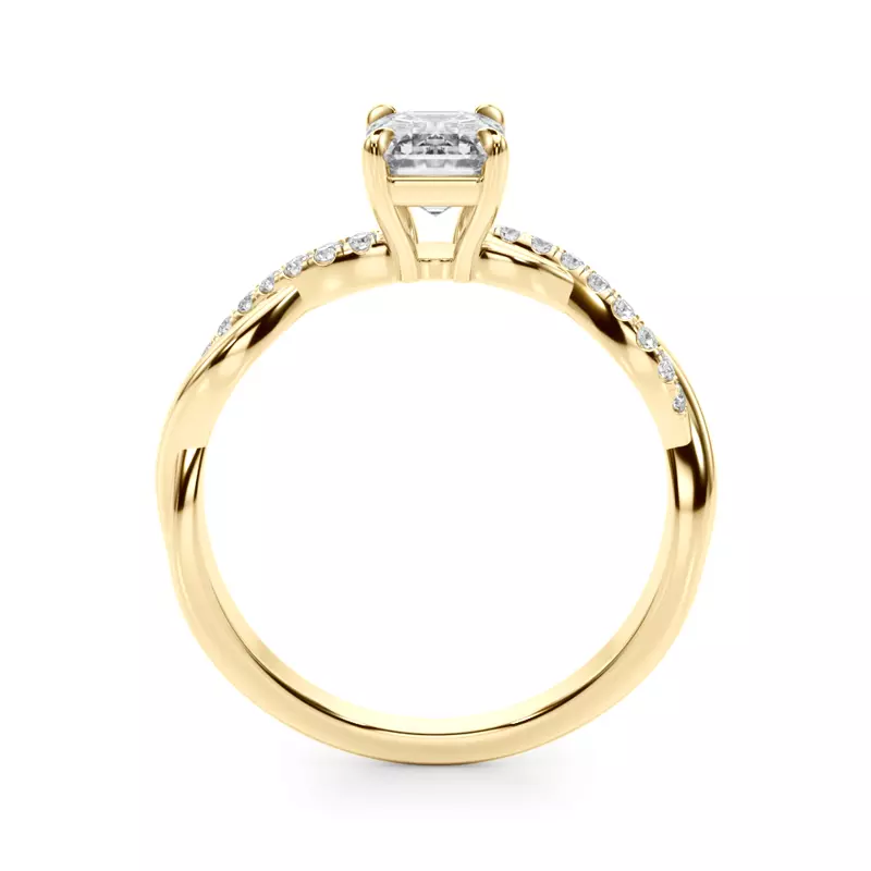 14K Yellow Gold Adrianne Braided Pavé Diamond Engagement Ring