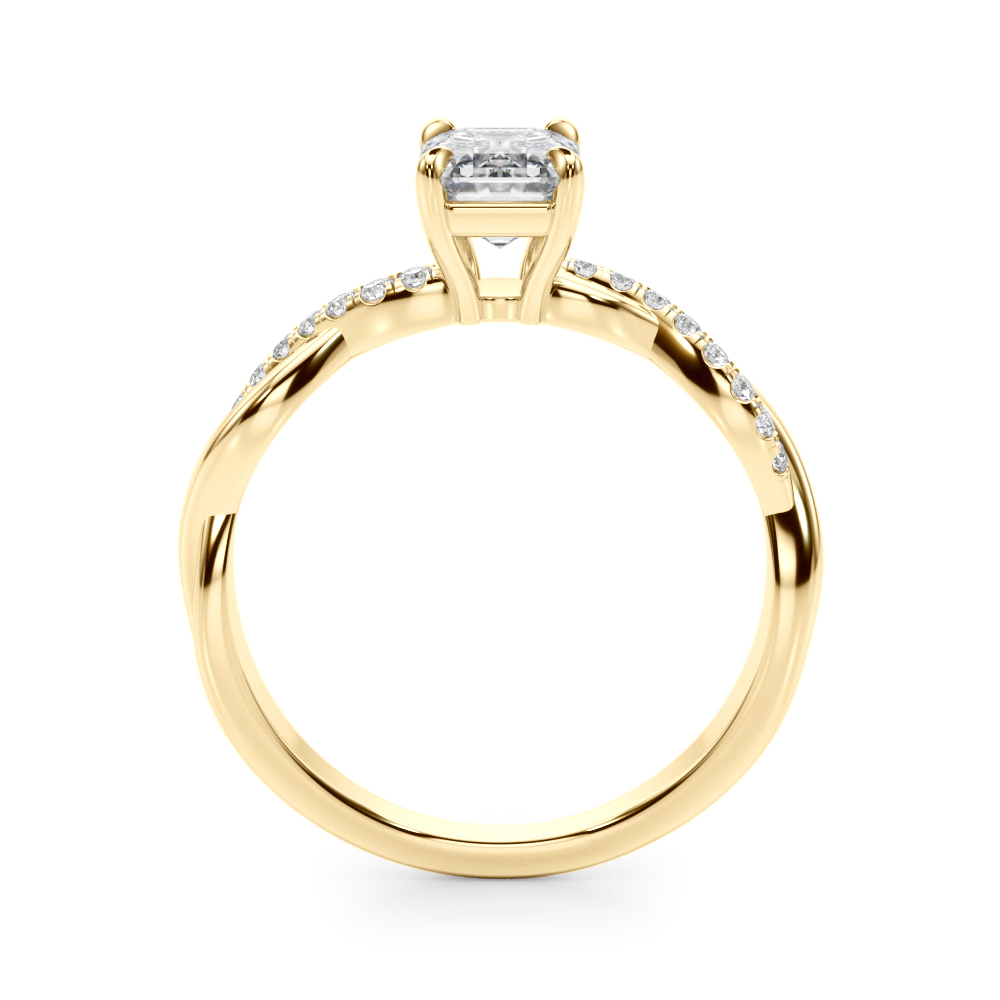 18K Yellow Gold Adrianne Braided Pavé Diamond Engagement Ring