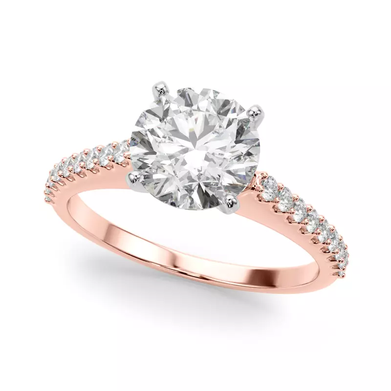 14K Rose Gold Alice Pavé Diamond Engagement Ring