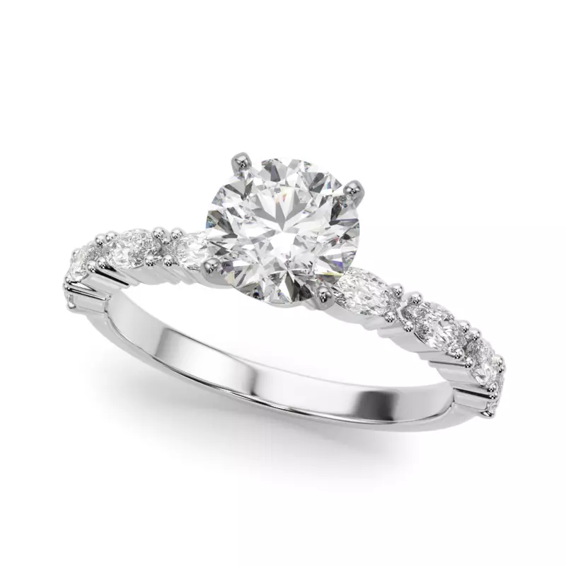 14K White Gold Alanis Marquise Diamond Engagement Ring