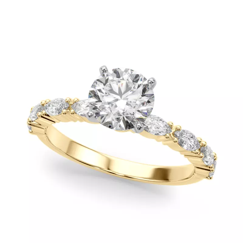 18K Yellow Gold Alanis Marquise Diamond Engagement Ring