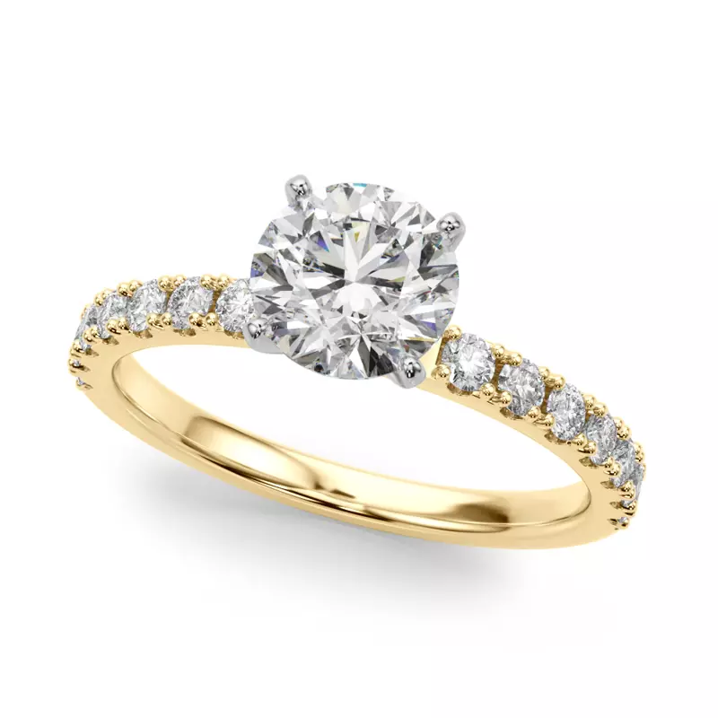 18K Yellow Gold Lindsey Pave Diamond Engagement Ring