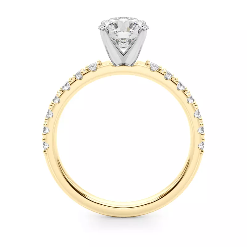 18K Yellow Gold Lindsey Pave Diamond Engagement Ring