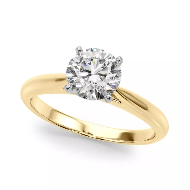 18K Yellow Gold Shelly Solitaire Engagement Ring