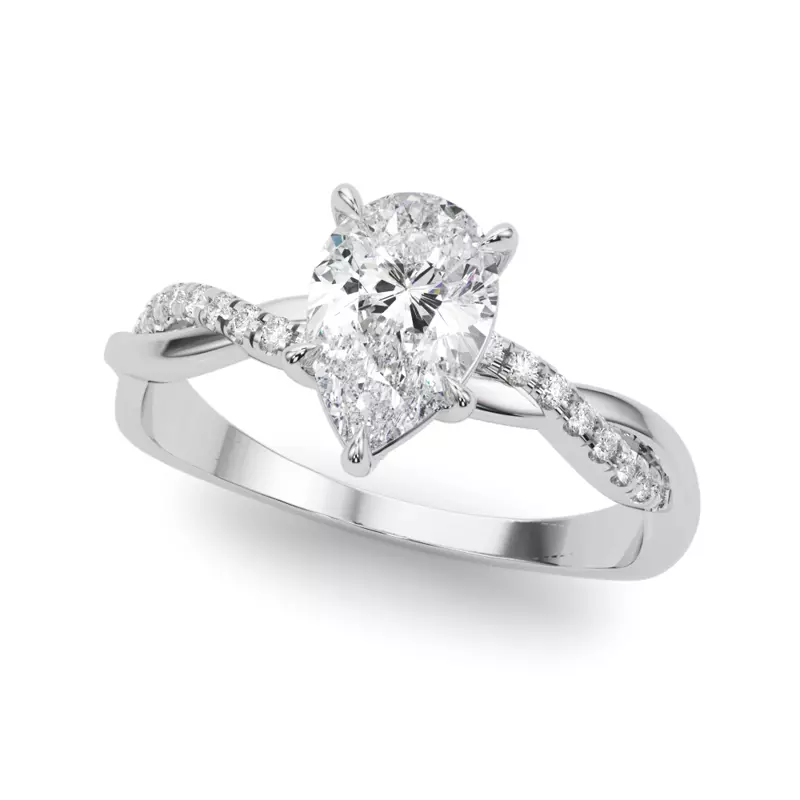 Eula Pave Diamond Braided Engagement Ring