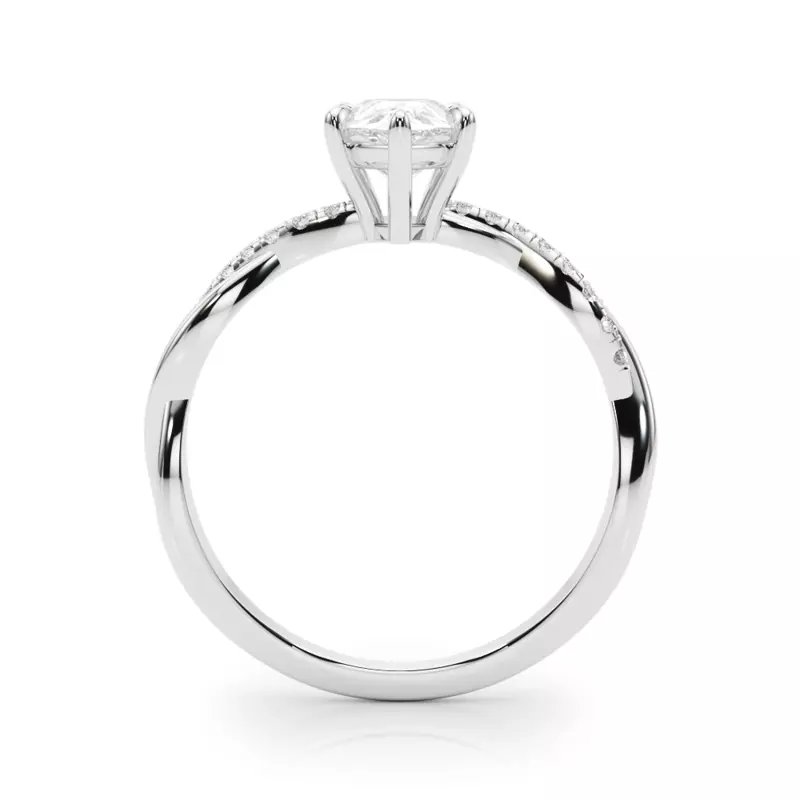 14K White Gold Eula Pave Diamond Braided Engagement Ring