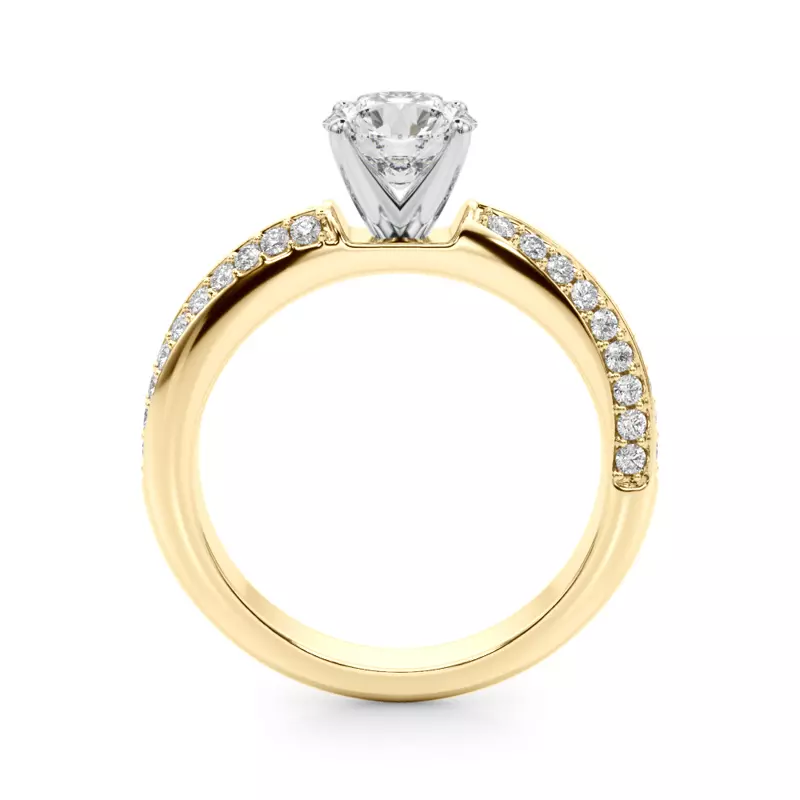 14K Yellow Gold Jupiter Pave Twist Diamond Engagement Ring