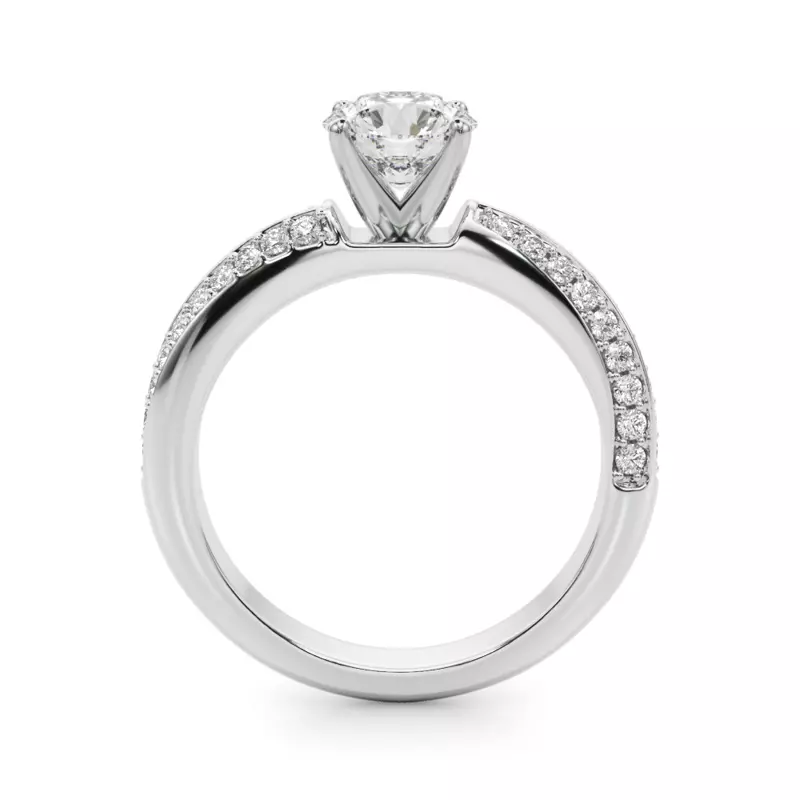 Platinum Jupiter Pave Twist Diamond Engagement Ring