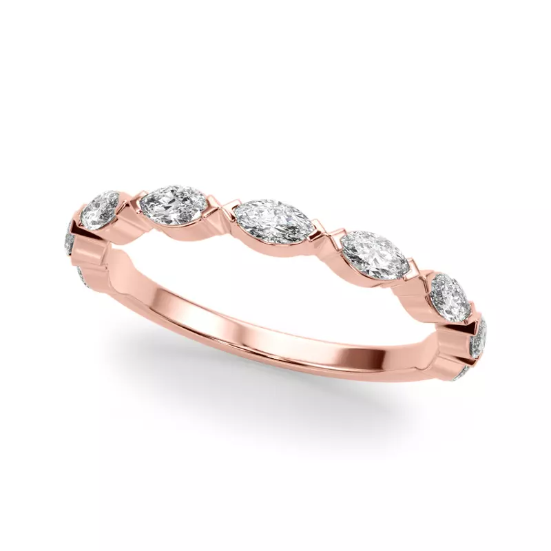 14K Rose Gold Azalia Marquise Diamond Wedding Band