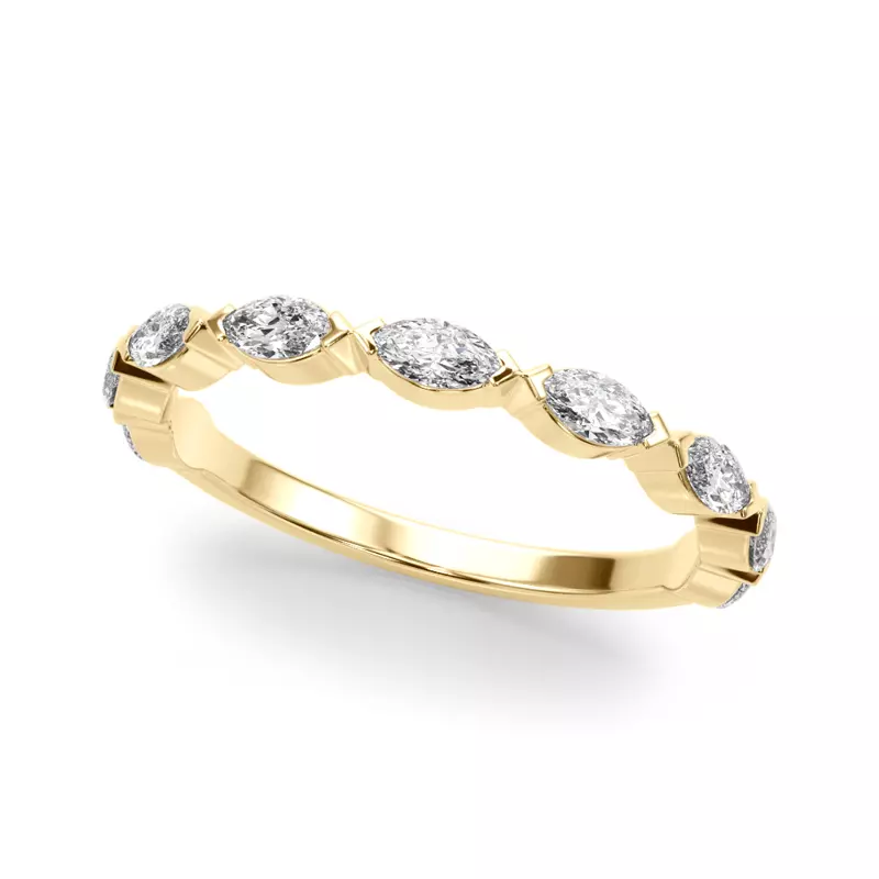 14K Yellow Gold Azalia Marquise Diamond Wedding Band
