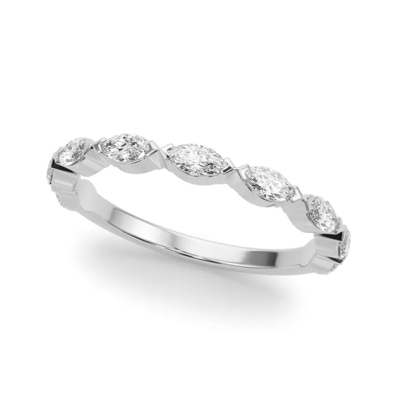 Platinum Azalia Marquise Diamond Wedding Band