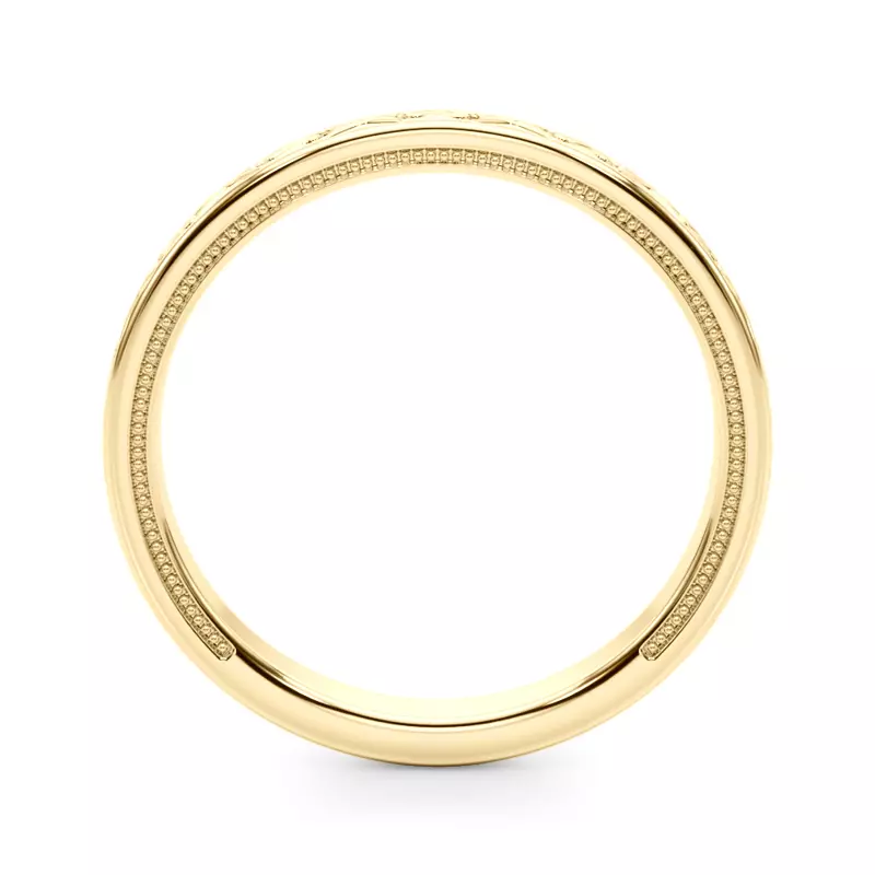 14K Yellow Gold Tanzanora Vintage Inspired Wedding Band
