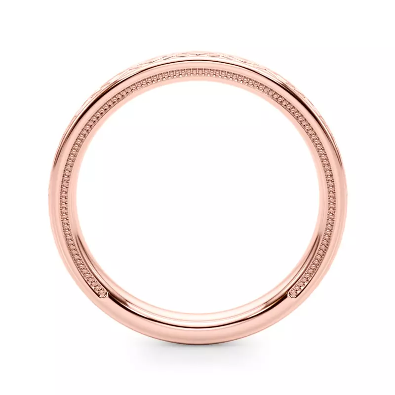 14K Rose Gold Peridorna Vintage Inspired Wedding Band