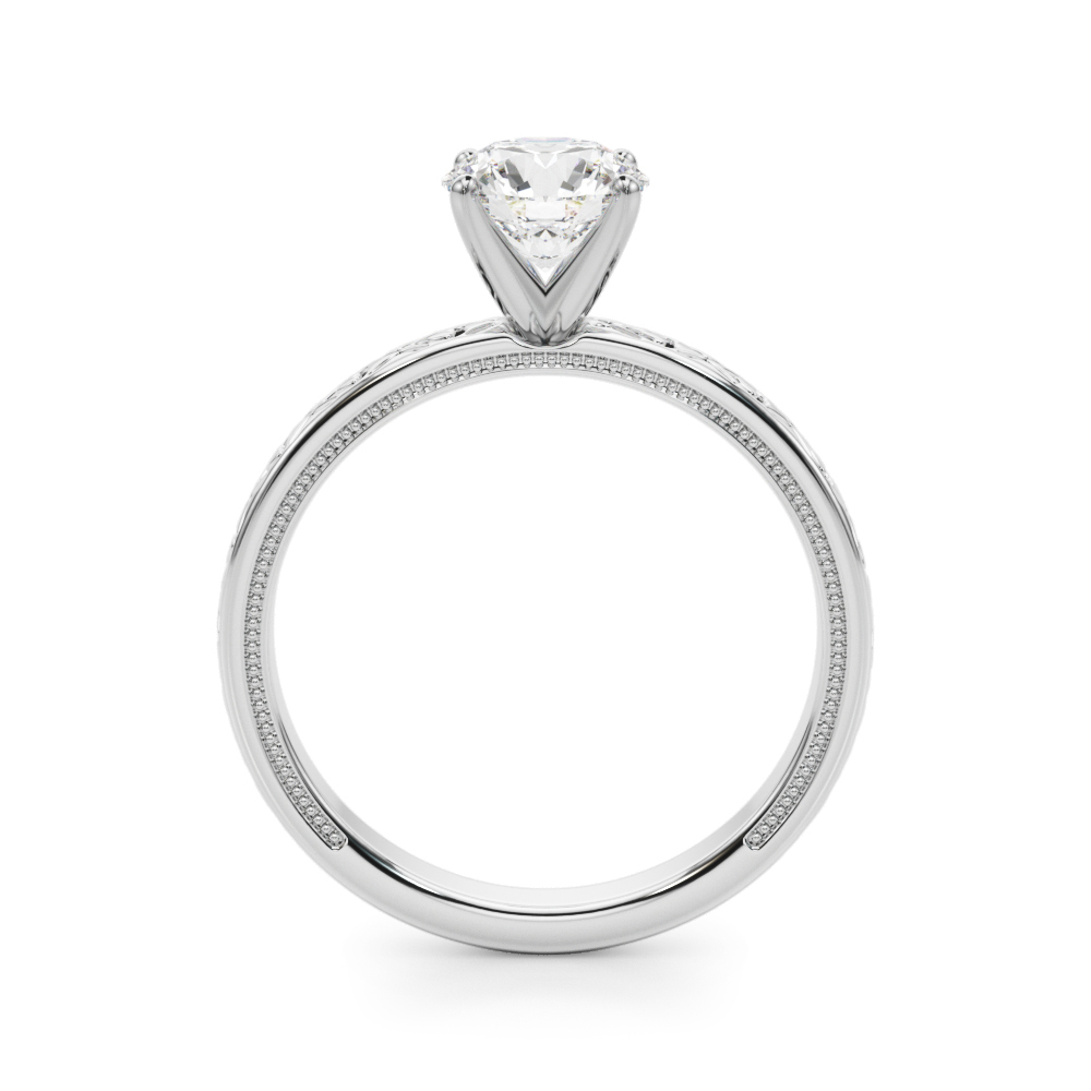 Platinum Moganita Vintage Inspired Solitaire Engagement Ring