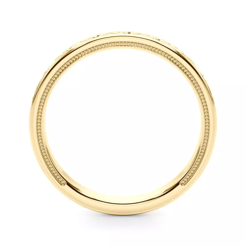 18K Yellow Gold Moganita Vintage Inspired Wedding Band