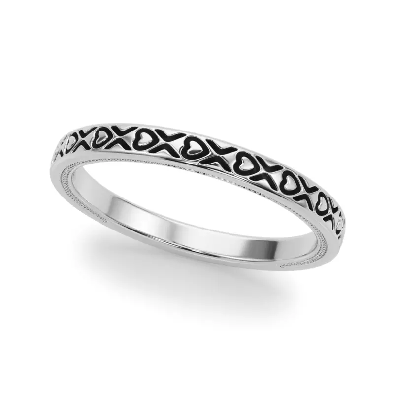 Platinum Moganita Vintage Inspired Wedding Band
