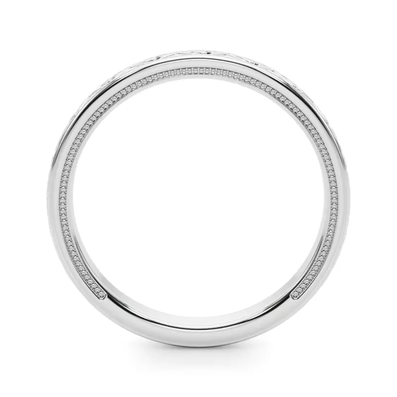 Platinum Moganita Vintage Inspired Wedding Band